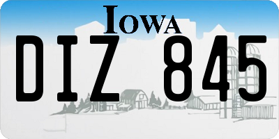 IA license plate DIZ845