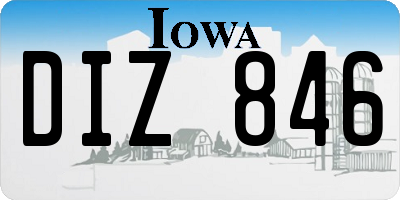 IA license plate DIZ846