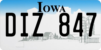 IA license plate DIZ847