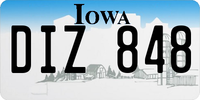 IA license plate DIZ848