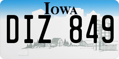 IA license plate DIZ849