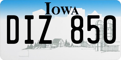IA license plate DIZ850