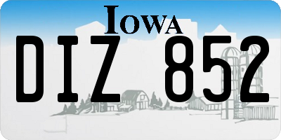 IA license plate DIZ852