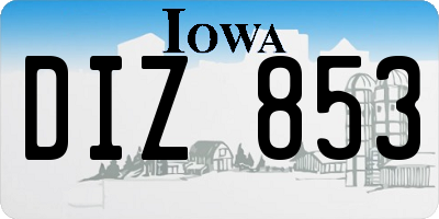 IA license plate DIZ853