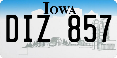 IA license plate DIZ857
