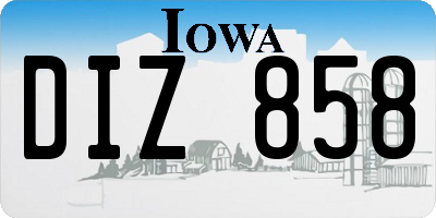 IA license plate DIZ858