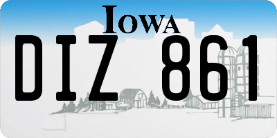 IA license plate DIZ861