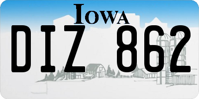 IA license plate DIZ862