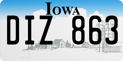 IA license plate DIZ863