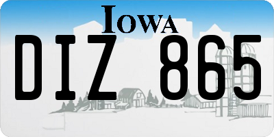 IA license plate DIZ865