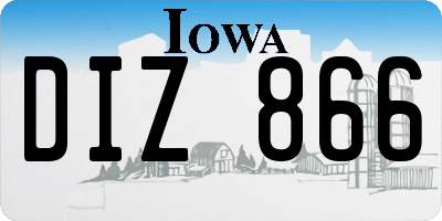 IA license plate DIZ866