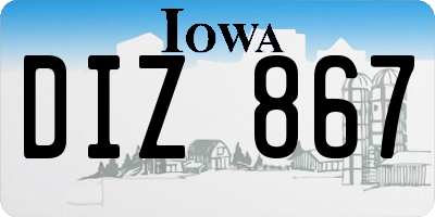 IA license plate DIZ867