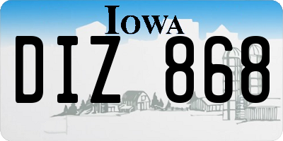 IA license plate DIZ868