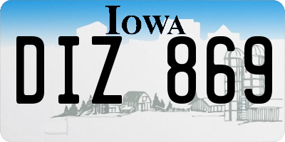 IA license plate DIZ869