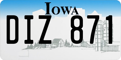 IA license plate DIZ871