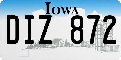 IA license plate DIZ872