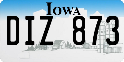 IA license plate DIZ873