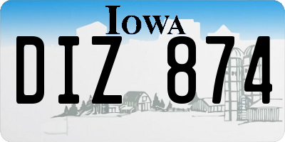 IA license plate DIZ874