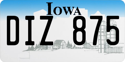 IA license plate DIZ875
