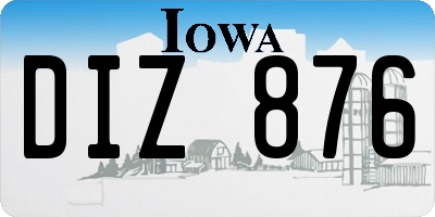 IA license plate DIZ876