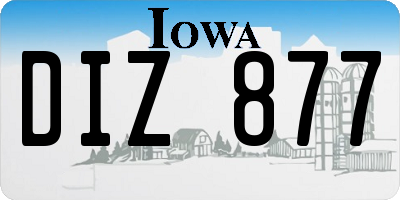 IA license plate DIZ877