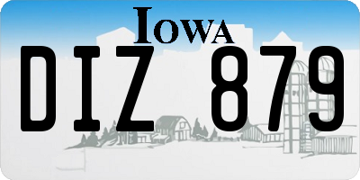 IA license plate DIZ879