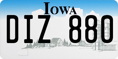 IA license plate DIZ880