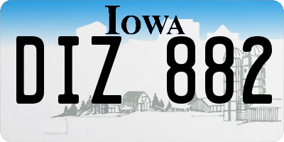 IA license plate DIZ882