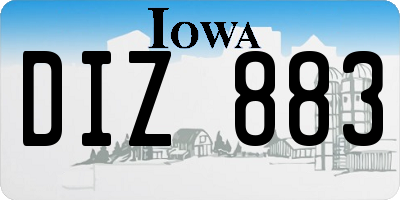 IA license plate DIZ883