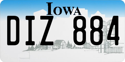 IA license plate DIZ884
