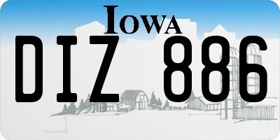 IA license plate DIZ886