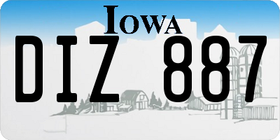 IA license plate DIZ887
