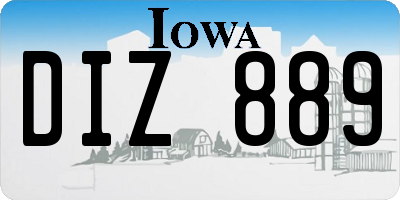 IA license plate DIZ889