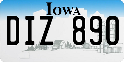 IA license plate DIZ890