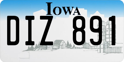 IA license plate DIZ891