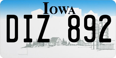 IA license plate DIZ892