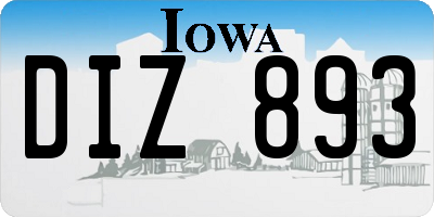 IA license plate DIZ893