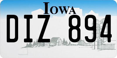 IA license plate DIZ894