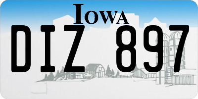 IA license plate DIZ897