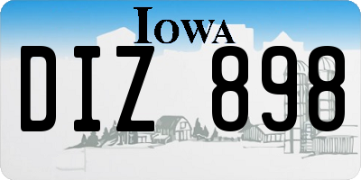 IA license plate DIZ898