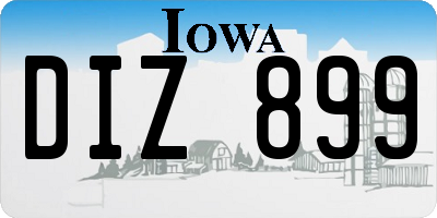 IA license plate DIZ899