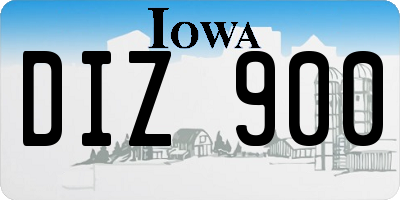 IA license plate DIZ900