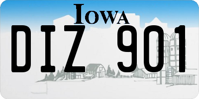 IA license plate DIZ901