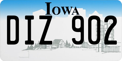 IA license plate DIZ902