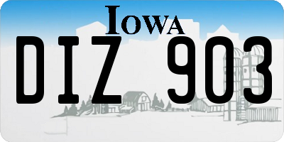 IA license plate DIZ903