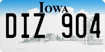 IA license plate DIZ904
