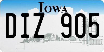 IA license plate DIZ905