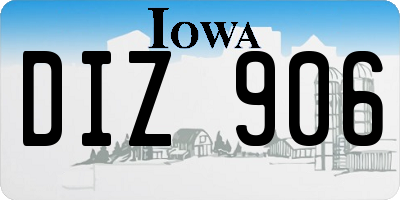 IA license plate DIZ906