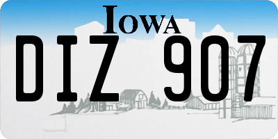 IA license plate DIZ907