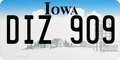 IA license plate DIZ909